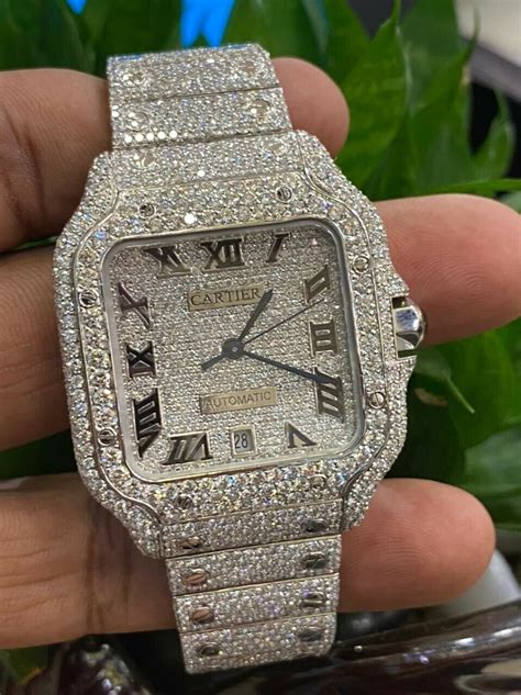 cartier diamond watch mens|cartier watch full diamond.